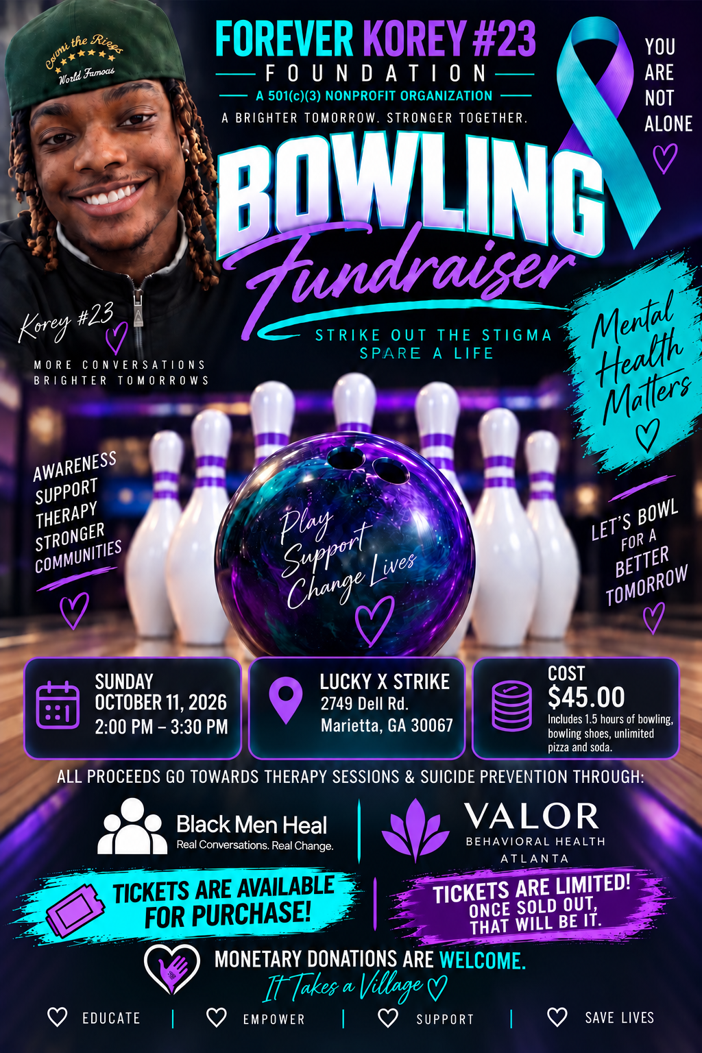 Bowling fundraiser flyer